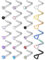 Chriscoco 24 Stück 20G Nasenpiercing Stecker Chirurgenstahl Nostril Piercing Zirconia Opal Piercing Nase Silber Nasenstecker Nasenpiercing Schmuck für Damen Herren L-förmig