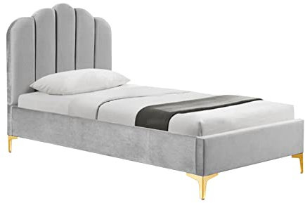 HTI living Polsterbett 90 x 200 cm Yoris Grau Bettgestell inkl. Lattenrost