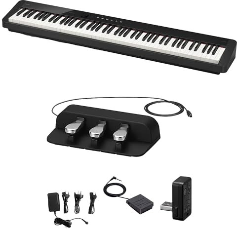 MusicalStore2005 HomeSet per Casio PX-S1100 Black - Piano Digitale 88 Tasti Pesati con Pedaliera SP-34, Bluetooth e App Integrata - Design Compatto e Funzionalità Avanzate