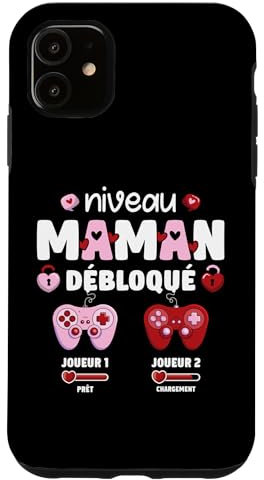 Coque pour iPhone 11 Enceinte Maman Niveau Maman Débloqué Geek en Cours 2025
