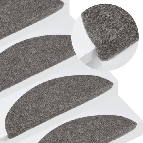 Iiaky Stufenmatten Selbstklebend 15 STK. 56x17x3 cm Grau Stufenmatten Schmal Treppenteppich Selbstklebend