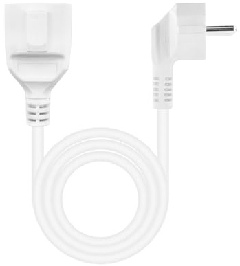 Schuko-Verlängerungskabel, weiß, 2 Meter lang, ideal zur Verlängerung der elektrischen Verbindung in Wohnungen und Büros - ermöglicht mehr Flexibilität und Reichweite bei der Platzierung von Geräten