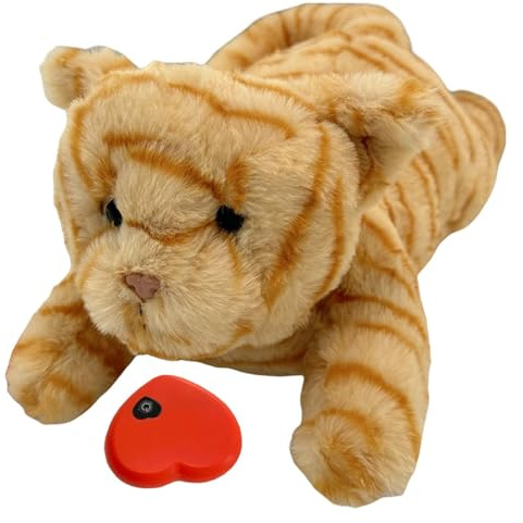 Pzuryhg Heartbeat Toy for Cat, Plush Snuggle Sleep Aid Doll, Puppies Heartbeat Toys, Heartbeat Pillow Plush Calming Puppy Toys Stress Relief Supplies for Puppy Kitten, 14.96x6.69x6.69 inches