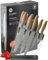 Taylors Eye Witness 6pce Kitchen Knife Block Set - 5 Knives Sat in an Acrylic Holder. Paring, All Purpose Veg, Carving, Bread & Chef’s Knives. Soft Touch Beech Wood Effect Handles. 2 Year Guarantee