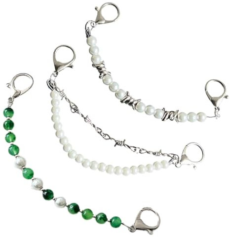 PACKOVE 3pcs Pearl Metal Shoe Chain Charms Diy Shoe Charm Decor for Boot Sneakers