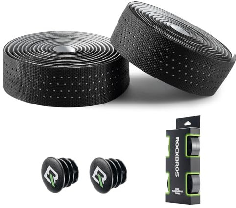 ROCKBROS Lenkerband Rennrad, 2 Rollen Rennrad Lenkerband, Super Lang 220cm und Dicke 3mm, Griffband Selbstklebend für MTB Gravel und Urban Cycling, Fahrradteile, Schwarz