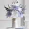 Artificial Dahlia Flower Arrangements in Ceramic Vase, 16 Faux Dahlia Flowers with Eucalyptus Stems and Decorative Leaves, Vase with Jute Rope & Heart Charm, Table Centerpiece for Farmhouse Décor