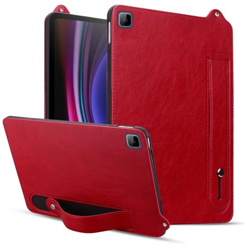 BailiTao Funda para tablet Honor Pad X8 de 10.1 pulgadas 2022/X8 Lite a prueba de golpes con correa de mano y soporte de piel TPU (Vermelho)