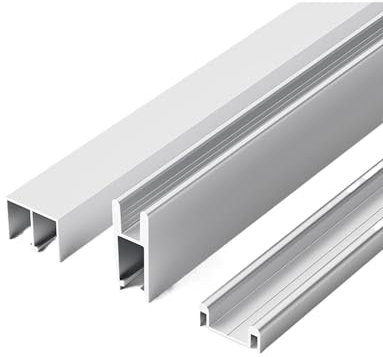 Sistema de riel de puerta corredera de vidrio para un funcionamiento suave, ideal para vitrinas y estanterías