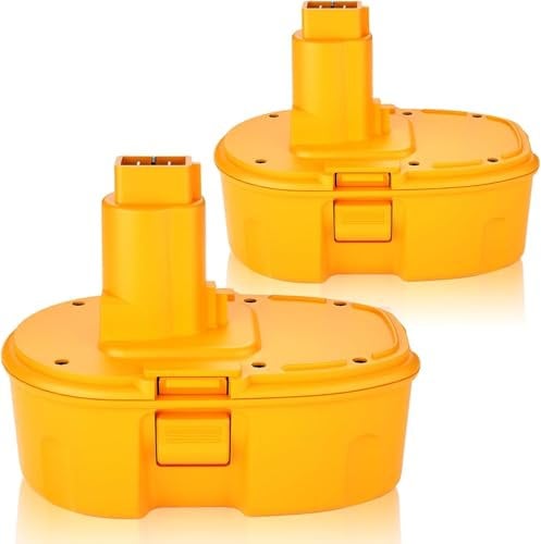 Topbatt 2Pack 3600mAh Replacement for Dewalt 18V Ni-Mh Battery Compatible with DC9096 DC9098 DW9099 DE9039 DC970 DW9095 DE9095 DE9096 DE9098 DE9503 (Yellow)