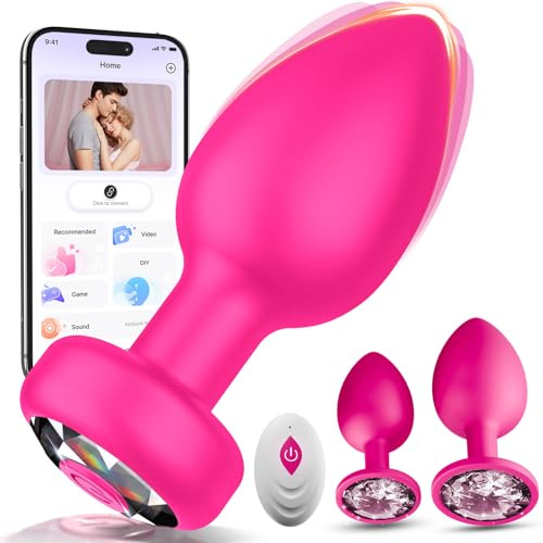 Butt Plug Women Anal Plug Sex Toys Woman 3 Size 10 Modes Vibrating Buttplug | Anal Sex Toyscouples for Couples Set Panty Vibabrator for Women Buttpug Beginner APP Vibrator with Remote But Plugs G