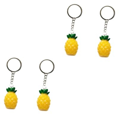 WATIIFUFU 4 Stück Teiliges Ananas Schlüsselanhänger Kreativer und Modischer Schlüsselanhänger Anhänger für Tasche Auto und Handy Dekoration für Familie und Freunde
