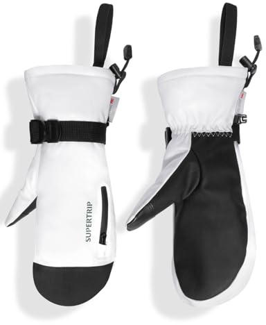 Supertrip Fausthandschuhe mit 3M Thinsulate für Damen Herren | Wasserdichte Touchscreen-Winterhandschuhe mit 3M-Thinsulate. Anti-Rutsch für Snowboard & Ski. Warm, griffig, wetterfest