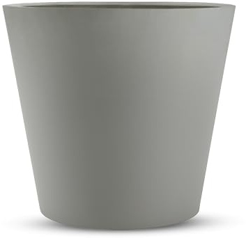 amei Der Runde Pflanzkübel rund Outdoor, Grau, ø 70 cm, h 60 cm | Stonefiber, handgefertigt, UV-beständig, frostfest bis -30 °C, Blumenkübel für Balkon, Terrasse & Garten