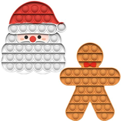 AYNKH 2 Pack Christmas Pop Poppet It Fidget Toys Set, Heiligabend Box Party Tasche Strumpffüller für Kinder Geschenke für Jungen Mädchen Baby Xmas Popit Sensorisches Spielzeug