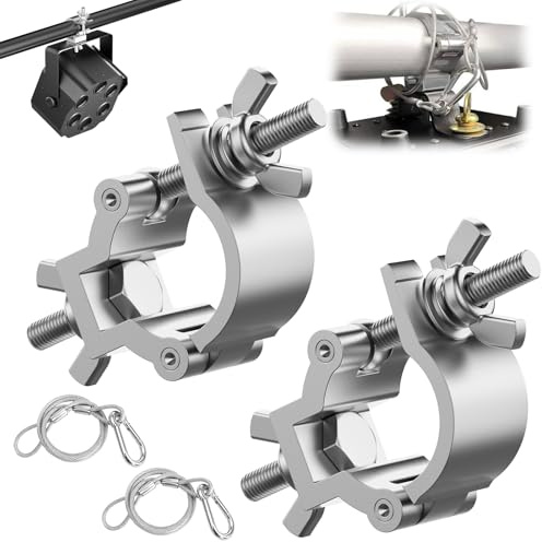 2 abrazaderas para travesaños de 25-30 mm + 2 cables de seguridad de 4 mm x 80 cm, ganchos de aleación de aluminio, cable de seguridad de acero inoxidable con cierre de mosquetón, accesorios para