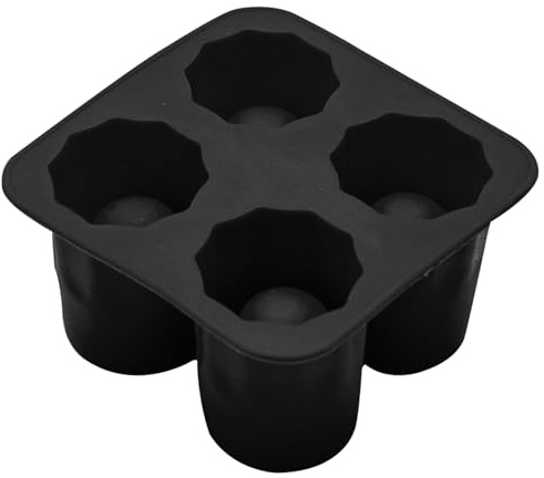 Bandejas para cubitos de hielo, molde de silicona para vasos de chupito, molde redondo de 4 cavidades para vasos de chupito de hielo, taza de chocolate antiadherente reutilizable con capacidad para 1