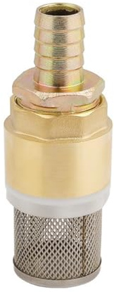 Ludom Suction Filter Set, 3/4 Inch Brass Foot Valve with Check Valve and Suction Basket, Hose Nozzle and Hose Clamp