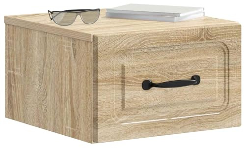 vidaXL Wandmontierter Nachttisch 2 pcs Sonoma-Eiche 34,5 x 33 x 20 cm, Stylischer Nachttisch, kompakter Beistelltisch, modernes Schlafzimmermöbel, Coole Aufbewahrung, minimalistisches Design