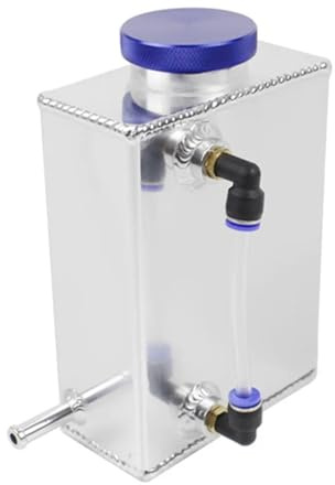 Vaschetta Radiatore Serbatoio refrigerante universale per radiatore in alluminio da 600 ml con indicatore di livello(Blue)