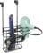 mDesign Hair Dryer Holder Without Drilling - Ideal for Hair Dryer Storage and Also for Your Curling Iron - Over The Door Hanging Baskets and Hooks for Cord Storage - Matte Black