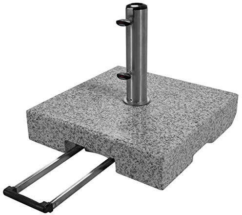 Doppler Active Trolley Granitsockel – 70 kg mit ausziehbarem Zuggriff und Rollen – Für Sonnenschirme – Rostfrei
