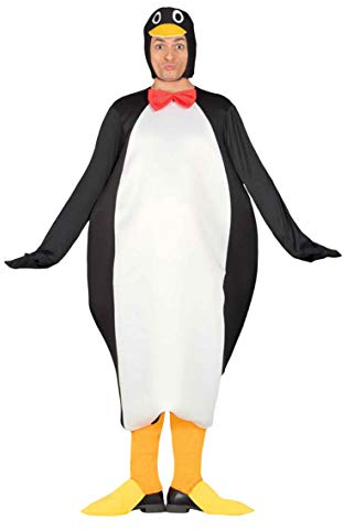FIESTAS GUIRCA Pinguin Kostüm Erwachsene- Größe M 48 –50 - Pinguin Kostüm Herren, Pinguin Kostüm Damen, Jumpsuit Pinguin Karneval, Pinguin Onesie Fasching, Kostüm Damen Lustig, Lustige Kostüme Männer