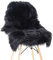 HLZDH Faux Lammfell Schaffell Teppich Kunstfell Dekofell in Super weich Lammfellimitat Teppich Longhair Fell Optik Nachahmung Wolle Bettvorleger Sofa Matte (120 X 75 cm, Schwarz)