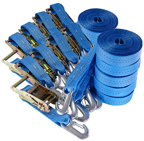 10 x Spanngurt/Zurrgurt, LC 1000/2000 daN, 6 m, 35 mm, 2-teilig, Karabinerhaken