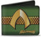 Buckle-Down Bifold Wallet PU Aquaman Classic Icon/Scales Stripe Green/Gold