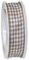 Geschenkband, Stoffband, Vichy-Karo, Taupe, Drahtkante, 25 mm x 20 m, 1 Rolle(n)