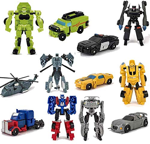 HAYUL 6 PCS Car Robot Toys, Mini Action Figure, Deformation Robot for Kids 5~12