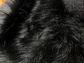 Fabrics-City schwarz kunstfell teddy langhaarfell stoff, kuschelfell, plüschstoff, zottelfell, ideal für nähprojekte, dekoration, kostüme, kinder, diy, weiches pelzimitat, 2710