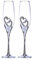 LANLONG Wedding Champagne Goblets Toasting Flute Glasses for Bride and Groom Creative Deluxe Glass Cups with Rhinestone Rimmed Heart Decoration Gift Set