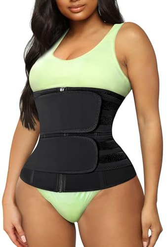 TrainingGirl Schweißband Korsett Taille Trainer Cincher Trimmer für Frauen Bauchkontrolle Sauna Workout Gürtel Slimmer Body Shaper, schwarz, XXX-Large