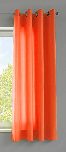 Gardinenbox 1er Set Vorhänge Schal Ösen »Berlin« HxB 145x140 cm Orange Blickdicht Microsatin Lichtdurchlässig Uni Matt, 20405N