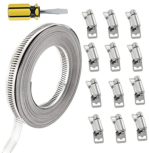 Knpwer 34,5 Zoll Schlauchschellen Endlos Edelstahl,304 Edelstahl Schneckengetriebe Schlauchschellen,DIY Custom Schlauchschellenband mit Befestigungselementen,Odd Sizes 2.5''-134''