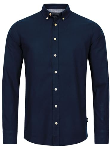 Indicode Herren Riverside Hemd kariert mit Button-Down-Kragen | Herrenhemd Männerhemd Navy, XXL