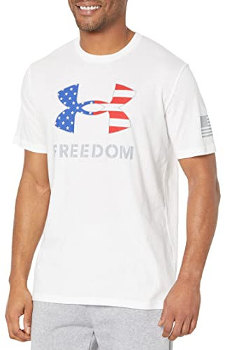Under Armour Men's Standard New Freedom Logo T-Shirt, (101) White / / Steel, 3X-Large