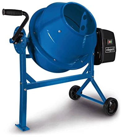 Scheppach Betonmischer MIX65 | 230V 220W | 63L / 55kg Fassungsvermögen | Drehzahl 27,5 U/min | 26 cm Trommelöffnung | langlebig und robust | Kompakt und leicht | Mörtelmischer inkl. Fahrvorrichtung