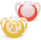 NUK Star Babyschnuller | 18–36 Monate | BPA-freie Silikonschnuller | Yellow Flowers | 2-teilig