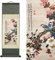 Rollbild Seide Asiatisch Wand Dekoration Seidenmalerei 4 Farbe Blume Vogel - Papagei Drossel Elster Starling Schön Chinesische Kunstwandrolle Hängende Bildrolle Orientalisches Dekor(Blaue Elster)