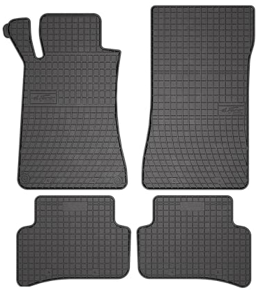 OMAC Gummi Fußmatten kompatibel mit Mercedes C Klasse W203 2000-2007 Automatten Schwarz 4X