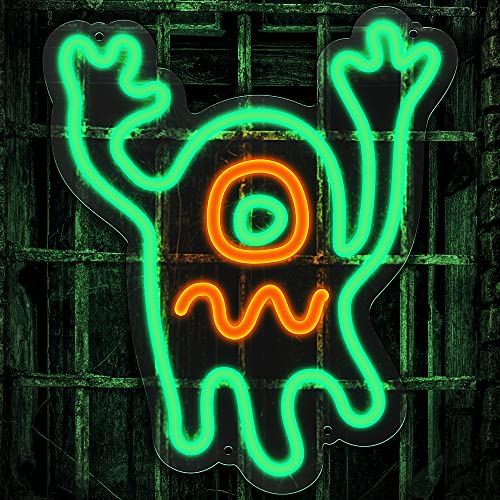 Eufrozy Fantasma Luces de Neón, Neón de Halloween con Atenuación de 6 Nivele y Funcion de Memoria, Neón LED Alimentado por USB para Decoración de Pared, Habitación, Dormitorio, Fiesta, Bar, Halloween