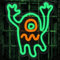 Eufrozy Geist Neon Sign, Halloween Neon Schild 6-stufiges Dimmen mit Memory-Funktion, USB-Powered LED Neon Light for Wanddekoration, Zimmer, Schlafzimmer, Party, Bar, Halloween