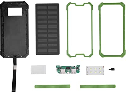 Banco de Energía Solar, 20000 MAh Portátiles de Carga Rápida Dual USB Polar Mobile Power Bank Case DIY Kit (Verde)