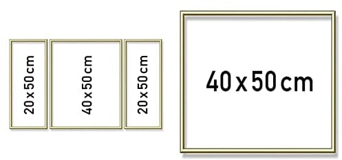 Schipper 605140707 Malen nach Zahlen, Alurahmen Triptychon 50 x 80 cm & 605110710 Malen nach Zahlen, Alurahmen 40 x 50 cm, goldglänzend ohne Glas für Ihr Kunstwerk, einfache Selbstmontage