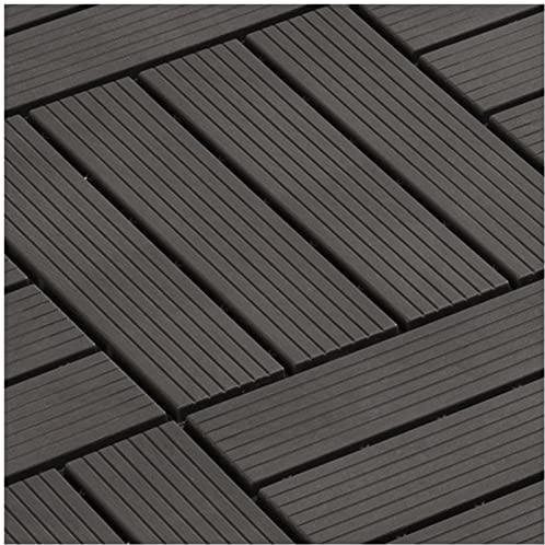 Ineinandergreifende Terrassenfliesen 30x30cm Kunststoff-Bodenbelag für den Außenbereich, wasserdicht Terrassenpflaster für Pool, Dusche, Badezimmer, Terrasse, Balkon, Garage,Grau,6 pcs