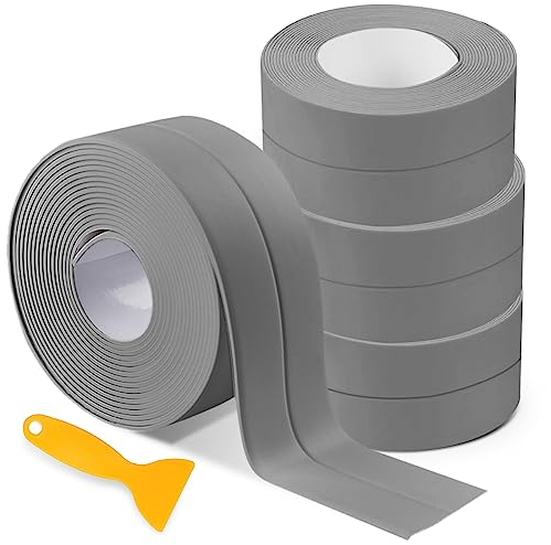 Confezione da 4 strisce sigillanti per bagno, nastro sigillante per bagno, nastro sigillante impermeabile e adesivo con strumento di tenuta per vasca da bagno, WC, doccia, angolo parete, cucina