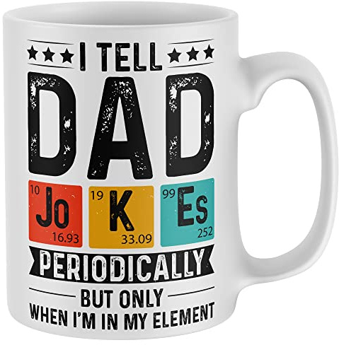 Purple Print House I Tell Dad Jokes Periodically Mug Funny Drinking Cup Birthday Fathers Day for Dads